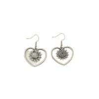 Zinc Alloy Øreringe, Heart, mode smykker & for kvinde, nikkel, bly & cadmium fri, 42x28mm, Solgt af par