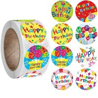 Papier van de sticker, Koperen Printing Paper, Ronde, gemengde patroon & DIY, 25mm, Ca 500pC's/spool, Verkocht door spool