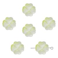 Moda Staklene perle, Staklo, Četiri Leaf Clover, šarene pozlaćen, možete DIY, više boja za izbor, 10x10mm, Rupa:Približno 1mm, 20računala/Torba, Prodano By Torba