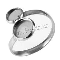 304 roestvrij staal Bezel Ring Base, plated, DIY & verschillende grootte voor keus, oorspronkelijke kleur, Verkocht door PC