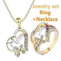 Zink Alloy Jewelry Sets, finger ring & halsband, med 5cm extender kedja, mode smycken & olika storlek för val & med strass, nickel, bly och kadmium gratis, Längd Ca 40 cm, Säljs av Ställ