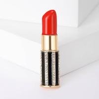 lega in zinco spilla, Rossetto, placcato color oro, per la donna & smalto & con strass, 17x66mm, Venduto da PC