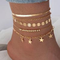 Sinc Alloy Anklet, le 5cm slabhra extender, jewelry faisin & multilayer & do bhean, órga, nicil, luaidhe & caidmiam saor in aisce, Fad Thart 22 cm, Díolta De réir PC