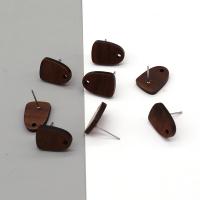 bois composant de boucle d'oreille goutte, DIY, café foncé, 12x15mm, Environ 100PC/sac, Vendu par sac