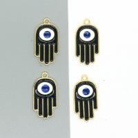 Evil Eye Anhänger, Zinklegierung, Hand, goldfarben plattiert, DIY & Emaille, schwarz, frei von Nickel, Blei & Kadmium, ca. 100PCs/Tasche, verkauft von Tasche