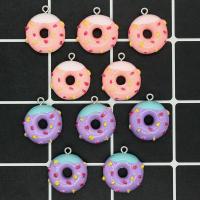 Resin vedhæng, Donut, epoxy sticker, du kan DIY, flere farver til valg, Ca. 100pc'er/Bag, Solgt af Bag