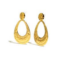 Stainless Steel Drop Earring 304 Stainless Steel 18K gold plated fashion jewelry & for woman golden Sold By Pair