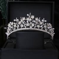 Bridal Tiaras Zinc Alloy with Plastic Pearl fashion jewelry & for woman & with rhinestone silver color nickel lead & cadmium free Inner Approx 140mm Sold By PC