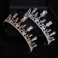 Tiaras, Sinc Alloy, plátáilte, jewelry faisin & do bhean & le rhinestone, dathanna níos mó le haghaidh rogha, nicil, luaidhe & caidmiam saor in aisce, Trastomhas Istigh:Thart 145mm, Díolta De réir PC