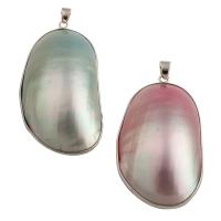 Colgantes de Perlas Freshwater, metal, con Perla Mabe, Joyería & para mujer, más colores para la opción, libre de níquel, plomo & cadmio, 63x32x17mm, agujero:aproximado 4mm, Vendido por UD