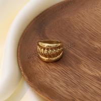 Anel de dedo de aço inoxidável, Aço inoxidável 304, banhado, joias de moda & tamanho diferente para a escolha & para mulher, dourado, 18mm, vendido por PC