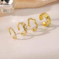 Zinklegering Ring Set, Zinc Alloy, met Plastic Pearl, plated, 4 stuks & mode sieraden & voor vrouw, gouden, nikkel, lood en cadmium vrij, Verkocht door Stel