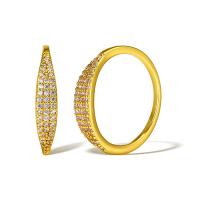 Cúbicos Circonia Micro Pave anillo de latón, metal, chapado en oro real, micro arcilla de zirconia cúbica & para mujer, más colores para la opción, Vendido por UD