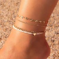 Sinc Alloy Anklet, le Roisín, 4 phíosa & jewelry faisin & do bhean, dathanna níos mó le haghaidh rogha, nicil, luaidhe & caidmiam saor in aisce, Díolta De réir Socraigh