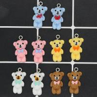 Pingente de resina, Urso, DIY & esmalte, Mais cores pare escolha, Aprox 100PCs/Bag, vendido por Bag