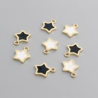 Colgante estrella de la aleación del cinc, aleación de zinc, chapado en color dorado, Bricolaje & esmalte, más colores para la opción, libre de níquel, plomo & cadmio, aproximado 100PCs/Bolsa, Vendido por Bolsa