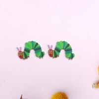 アクリルペンダント, アクリル, 毛虫, エポキシスティッカー, DIY, グリーン, 約 100パソコン/バッグ, 売り手 バッグ