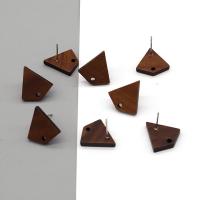 Wood Earring Drop Component DIY deep coffee color Approx Sold By Bag