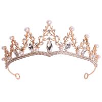 Diadema, lega in zinco, with perla in plastica, placcato, gioielli di moda & per la donna & con strass, nessuno, assenza di nichel,piombo&cadmio, Diametro interno:Appross. 140mm, Venduto da PC