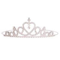 Tiaras, liga de zinco, cromado de cor prateada, joias de moda & para crianças & com strass, prateado, níquel, chumbo e cádmio livre, Diametro interno:Aprox 120mm, vendido por PC