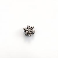 Nerūdijančio plieno Spacer Karoliukai, 304 Nerūdijantis plienas, Snaigė, Pasidaryk pats & juodinti, Originali spalva, 13x8mm, Skylė:Apytiksliai 5mm, Pardavė PC