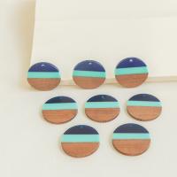 Wood Pendants Resin Round DIY 28mm Sold By Bag