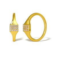 Cubi Circonia Micro Pave anello in ottone, placcato oro vero, Micro spianare cubic zirconia & per la donna, nessuno, Venduto da PC