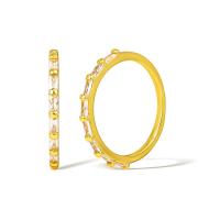 Cúbicos Circonia Micro Pave anillo de latón, metal, chapado en oro real, micro arcilla de zirconia cúbica & para mujer, más colores para la opción, Vendido por UD