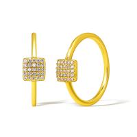 Cubi Circonia Micro Pave anello in ottone, placcato oro vero, Micro spianare cubic zirconia & per la donna, nessuno, Venduto da PC