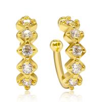 Fashion Earring Cuff and Wraps Brass real gold plated micro pave cubic zirconia & for woman Sold By Pair