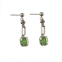 Zinc Alloy Drop Earring, forgyldt, mode smykker & for kvinde & med rhinestone, 8x44mm, Solgt af par