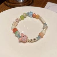 Pulsera de Porcelana, con turquesa & Vidrio, Joyería & para mujer, multicolor, longitud aproximado 18 cm, Vendido por UD