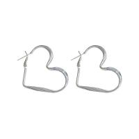 Zinc Alloy Drop Earrings Heart silver color plated fashion jewelry & for woman nickel lead & cadmium free Sold By Pair