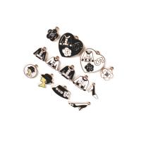 Zink legering emalje vedhæng, Zinc Alloy, med Plastic Pearl, guldfarve belagt, du kan DIY & forskellige stilarter for valg & med rhinestone, flere farver til valg, Ca. 100pc'er/Bag, Solgt af Bag