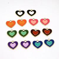 Colgantes de Aleación de Zinc en Forma de Corazón, chapado en color dorado, Bricolaje & esmalte, más colores para la opción, libre de níquel, plomo & cadmio, 20x20mm, aproximado 100PCs/Bolsa, Vendido por Bolsa