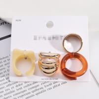 Cink Alloy Ring Set, Cink ötvözet, -val Gyanta, divat ékszerek & különböző méretű a választás & a nő, nikkel, ólom és kadmium mentes, Által értékesített Set