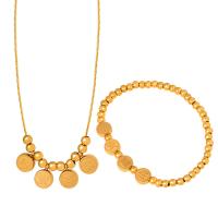 Sets de Joyas, Partículas de acero, Joyería & diferentes estilos para la opción & para mujer, dorado, longitud aproximado 15.75 Inch, aproximado 5.9 Inch, Vendido por UD