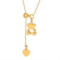 Collana di titanio acciaio, Titantium acciaio, with 1.97inch extender chain, placcato color oro, gioielli di moda & per la donna, dorato, Lunghezza Appross. 17.32 pollice, Venduto da PC