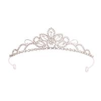 Diadema, lega in zinco, placcato color argento, gioielli di moda & per i bambini & con strass, argento, assenza di nichel,piombo&cadmio, Diametro interno:Appross. 145mm, Venduto da PC