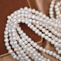 Prirodni slatkovodni biser labav nakit, Slatkovodni Pearl, možete DIY, bijel, 8mm, Prodano Per Približno 38 cm Strand