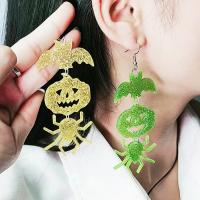 Acrylique Boucle d'oreille goutte, peinture, Halloween Design & bijoux de mode & modèles différents pour le choix & pour femme, plus de couleurs à choisir, 105x41mm, Vendu par paire