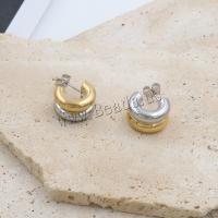 Roestvrij staal Stud Earrings, 304 roestvrij staal, plated, mode sieraden & voor vrouw, nikkel, lood en cadmium vrij, 14.5x9mm, Verkocht door pair