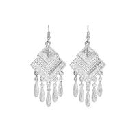 Zinc Alloy Drop Earring, met turkoois, silver plated, folk stijl & verschillende stijlen voor de keuze & voor vrouw, 25-80mm, Verkocht door pair