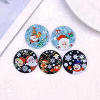 Acrylic Pendants Flat Round epoxy gel DIY 40mm Approx Sold By Bag