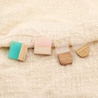 Pendentifs en bois, avec Feuille d'or & résine, goutté d'époxy, Forme différente pour le choix & DIY, plus de couleurs à choisir, Vendu par PC