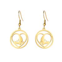 Stainless Steel Drop Earring 304 Stainless Steel Vacuum Ion Plating fashion jewelry & for woman Sold By Pair