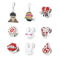 Zinc Alloy Enamel Pendants silver color plated DIY  Sold By PC