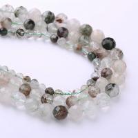 Natural Quartz Jewelry Beads Green Phantom Quartz DIY black Sold By Strand