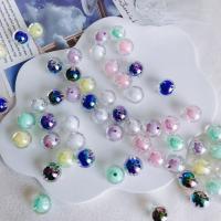 Plated Acrylic Beads Round DIY Sold By Bag