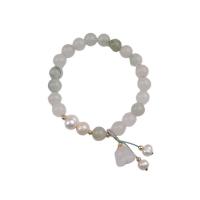 Gemstone Bracciali, with calcedonio & ottone, placcato, gioielli di moda, nessuno, Lunghezza 17 cm, Venduto da PC